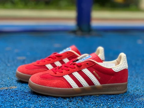 アディダス 道徳トレーニング 白赤チャンネル ピュアオリジナル アディダス Adidas ガゼルクローバー 赤白道徳トレーニングシューズ ローカットスニーカー IF1808