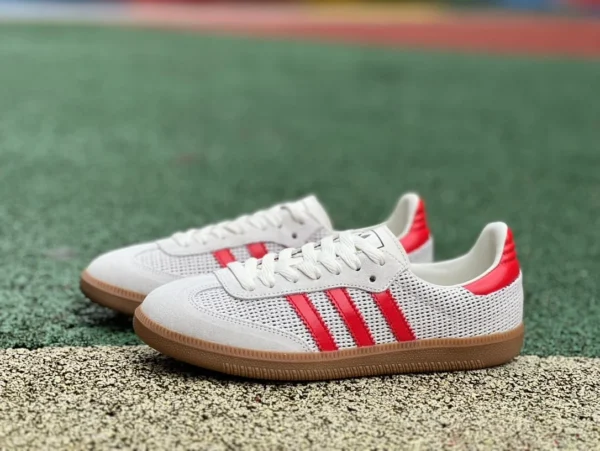 Adidas De Xun グレー レッド メッシュピュア オリジナル Adidas Samba De Xun シューズ レトロ ロートップ カジュアル スニーカー ie1953