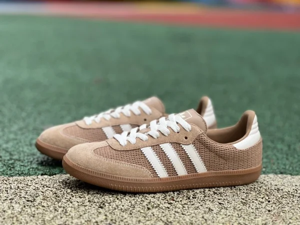 Adidas De Xun グレー アプリコット メッシュピュア オリジナル Adidas Samba De Xun シューズ レトロ ロートップ カジュアル スニーカー ie195