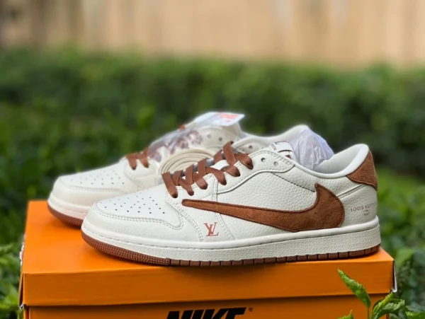 AJ1 バーブ ロートップ ジョイント LV ホワイト ブラウン トラビス スコット x ジョーダン エア ジョーダン 1 ロー OG LX1988-900